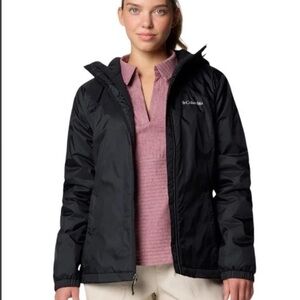 Columbia Women's Switchback Sherpa Lined Rain Jacket Black Small EUC